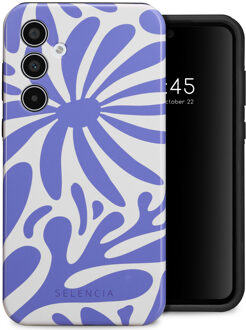 Selencia Vivid Backcover voor de Samsung Galaxy A35 - Modern Bloom Sapphire Blue Meerkleurig