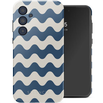 Selencia Vivid Backcover voor de Samsung Galaxy A35 - Wave Vibes Classic Blue Meerkleurig