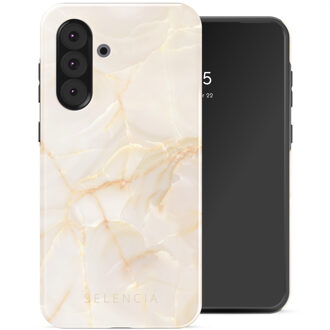 Selencia Vivid Backcover voor de Samsung Galaxy A36 / A56 - Golden Beige Marble Meerkleurig