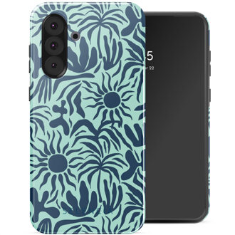 Selencia Vivid Backcover voor de Samsung Galaxy A36 / A56 - Tropical Vibes Light Blue Meerkleurig