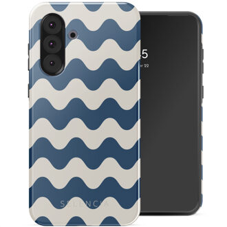 Selencia Vivid Backcover voor de Samsung Galaxy A36 / A56 - Wave Vibes Classic Blue Meerkleurig