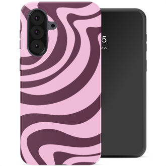 Selencia Vivid Backcover voor de Samsung Galaxy A37 (5G) - Wavy Swirl Pink Plum Meerkleurig