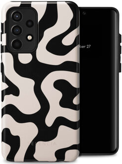 Selencia Vivid Backcover voor de Samsung Galaxy A52(s) (5G/4G) - Art Wave Black Meerkleurig