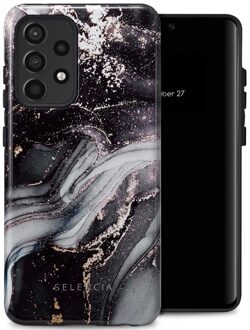 Selencia Vivid Backcover voor de Samsung Galaxy A52(s) (5G/4G) - Chic Marble Black Meerkleurig