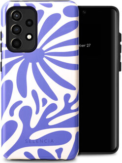 Selencia Vivid Backcover voor de Samsung Galaxy A52(s) (5G/4G) - Modern Bloom Sapphire Blue Meerkleurig