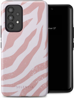 Selencia Vivid Backcover voor de Samsung Galaxy A53 - Colorful Zebra Old Pink Meerkleurig