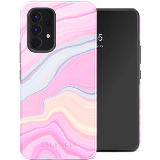 Selencia Vivid Backcover voor de Samsung Galaxy A53 - Pastel Lipstick Marble Meerkleurig