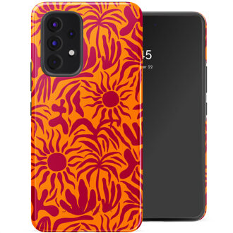Selencia Vivid Backcover voor de Samsung Galaxy A53 - Tropical Vibes Apricot Meerkleurig