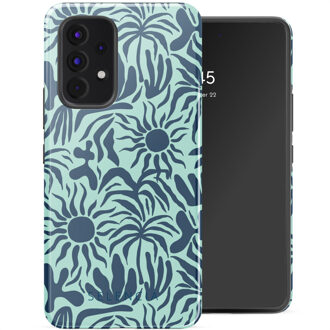Selencia Vivid Backcover voor de Samsung Galaxy A53 - Tropical Vibes Light Blue Meerkleurig