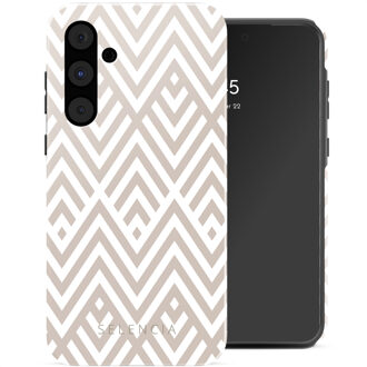 Selencia Vivid Backcover voor de Samsung Galaxy A55 - Beige Zigzag Meerkleurig