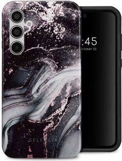 Selencia Vivid Backcover voor de Samsung Galaxy A55 - Chic Marble Black Meerkleurig
