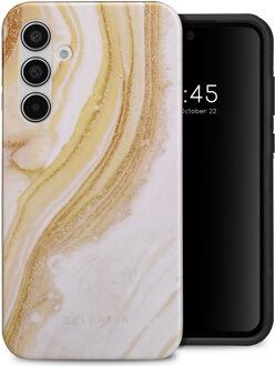 Selencia Vivid Backcover voor de Samsung Galaxy A55 - Chic Marble Gold Meerkleurig