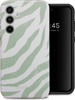 Selencia Vivid Backcover voor de Samsung Galaxy A55 - Colorful Zebra Sage Green Meerkleurig