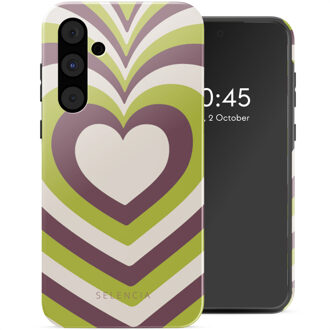 Selencia Vivid Backcover voor de Samsung Galaxy A55 - Double Hearts Plum Fern Meerkleurig