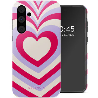 Selencia Vivid Backcover voor de Samsung Galaxy A55 - Double Hearts Rubine Red Lilac Meerkleurig