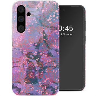 Selencia Vivid Backcover voor de Samsung Galaxy A55 - Fresh Paint Flower Orange Meerkleurig