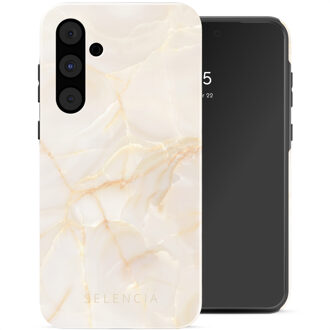 Selencia Vivid Backcover voor de Samsung Galaxy A55 - Golden Beige Marble Meerkleurig