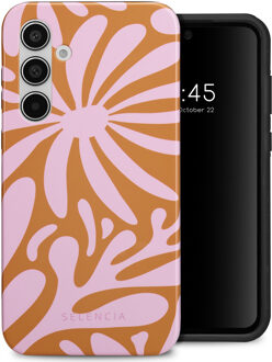 Selencia Vivid Backcover voor de Samsung Galaxy A55 - Modern Bloom Pink Meerkleurig