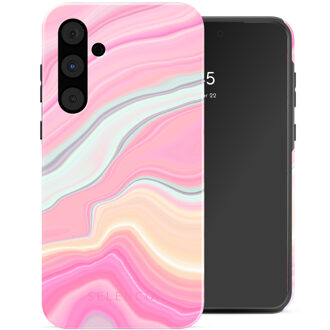 Selencia Vivid Backcover voor de Samsung Galaxy A55 - Pastel Lipstick Marble Meerkleurig