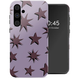Selencia Vivid Backcover voor de Samsung Galaxy A55 - Stars Plum Lilac Meerkleurig