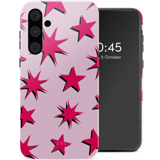 Selencia Vivid Backcover voor de Samsung Galaxy A55 - Stars Rubine Red Light Pink Meerkleurig