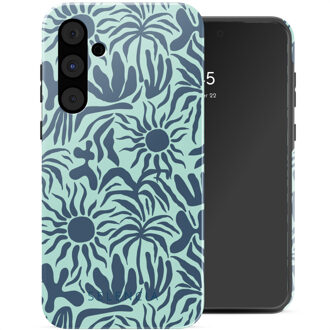 Selencia Vivid Backcover voor de Samsung Galaxy A55 - Tropical Vibes Light Blue Meerkleurig