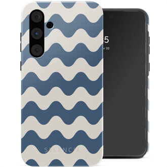 Selencia Vivid Backcover voor de Samsung Galaxy A55 - Wave Vibes Classic Blue Meerkleurig