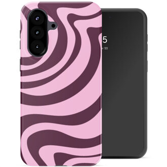 Selencia Vivid Backcover voor de Samsung Galaxy A57 (5G) - Wavy Swirl Pink Plum Meerkleurig