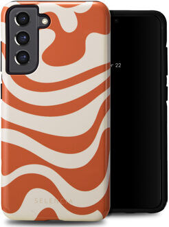 Selencia Vivid Backcover voor de Samsung Galaxy S21 FE - Dream Swirl Orange Meerkleurig