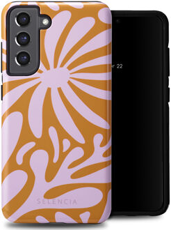 Selencia Vivid Backcover voor de Samsung Galaxy S21 FE - Modern Bloom Pink Meerkleurig