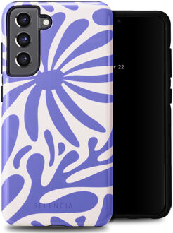 Selencia Vivid Backcover voor de Samsung Galaxy S21 FE - Modern Bloom Sapphire Blue Meerkleurig