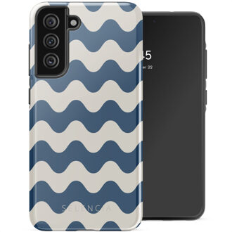 Selencia Vivid Backcover voor de Samsung Galaxy S21 FE - Wave Vibes Classic Blue Meerkleurig
