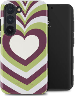 Selencia Vivid Backcover voor de Samsung Galaxy S23 - Double Hearts Plum Fern Meerkleurig