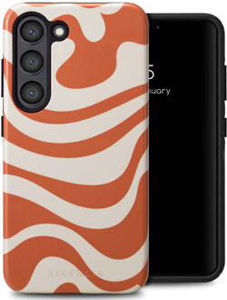 Selencia Vivid Backcover voor de Samsung Galaxy S23 - Dream Swirl Orange Meerkleurig