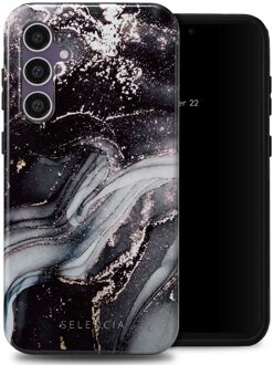 Selencia Vivid Backcover voor de Samsung Galaxy S23 FE - Chic Marble Black Meerkleurig