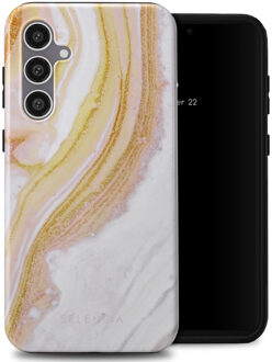 Selencia Vivid Backcover voor de Samsung Galaxy S23 FE - Chic Marble Gold Meerkleurig