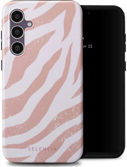 Selencia Vivid Backcover voor de Samsung Galaxy S23 FE - Colorful Zebra Old Pink Meerkleurig