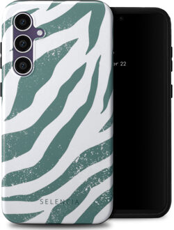Selencia Vivid Backcover voor de Samsung Galaxy S23 FE - Colorful Zebra Pine Blue Meerkleurig