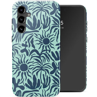 Selencia Vivid Backcover voor de Samsung Galaxy S23 FE - Tropical Vibes Light Blue Meerkleurig