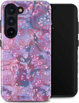 Selencia Vivid Backcover voor de Samsung Galaxy S23 - Fresh Paint Flower Orange Meerkleurig