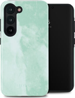 Selencia Vivid Backcover voor de Samsung Galaxy S23 - Marble Grayed Jade Meerkleurig