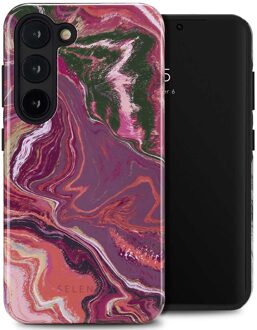 Selencia Vivid Backcover voor de Samsung Galaxy S23 - Marble Purple Meerkleurig