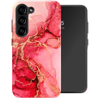 Selencia Vivid Backcover voor de Samsung Galaxy S23 - Rosy Marble Meerkleurig
