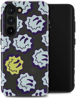 Selencia Vivid Backcover voor de Samsung Galaxy S23 - Wavy Smiley Green Meerkleurig