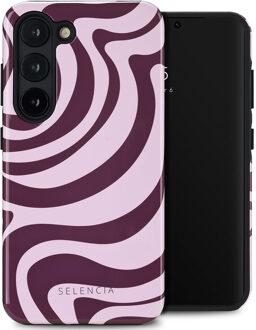 Selencia Vivid Backcover voor de Samsung Galaxy S23 - Wavy Swirl Pink Plum Meerkleurig