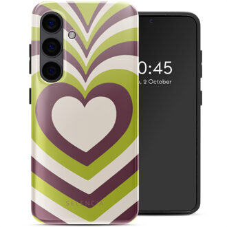 Selencia Vivid Backcover voor de Samsung Galaxy S24 - Double Hearts Plum Fern Meerkleurig