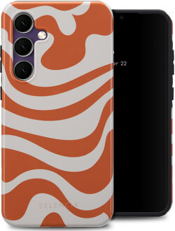 Selencia Vivid Backcover voor de Samsung Galaxy S24 FE - Dream Swirl Orange Meerkleurig