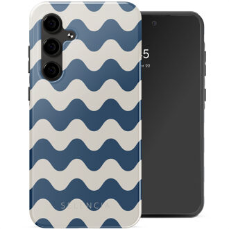 Selencia Vivid Backcover voor de Samsung Galaxy S24 FE - Wave Vibes Classic Blue Meerkleurig