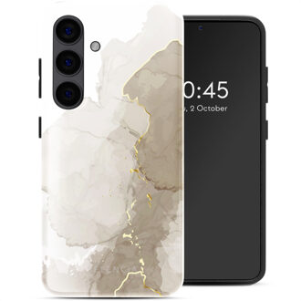 Selencia Vivid Backcover voor de Samsung Galaxy S24 - Marble Light Brown Meerkleurig