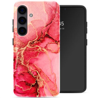 Selencia Vivid Backcover voor de Samsung Galaxy S24 - Rosy Marble Meerkleurig